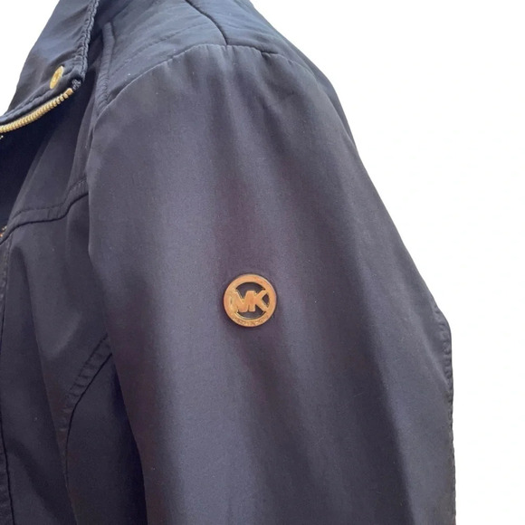 Michael Kors Women’s Black Utility Jacket with Gold Hardware Size Medium - Picture 9 of 15